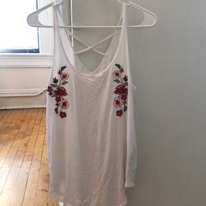 White tank top with flowers